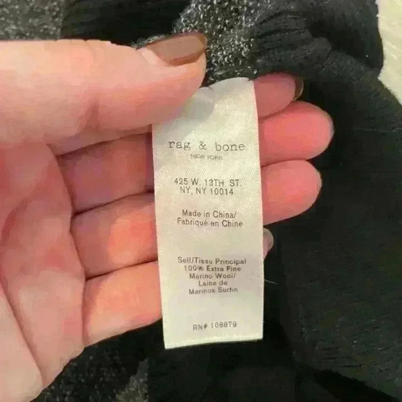 Rag and Bone 100% Merino Wool, two toned black and grey, Size XS - Picture 5 of 5